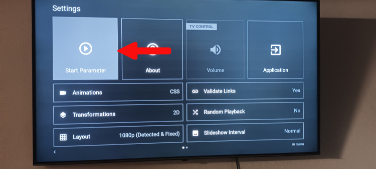 Settings Menu in Media Station X